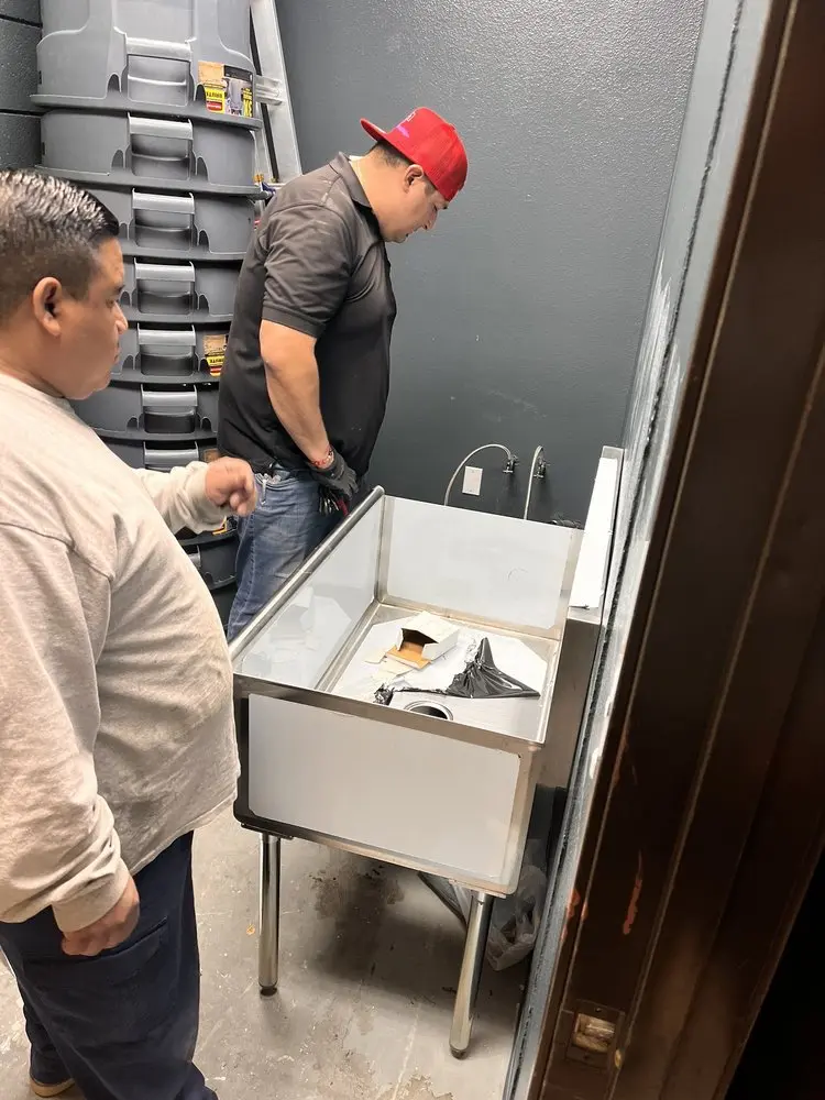 Commercial plumbing and sink installation in Albertson